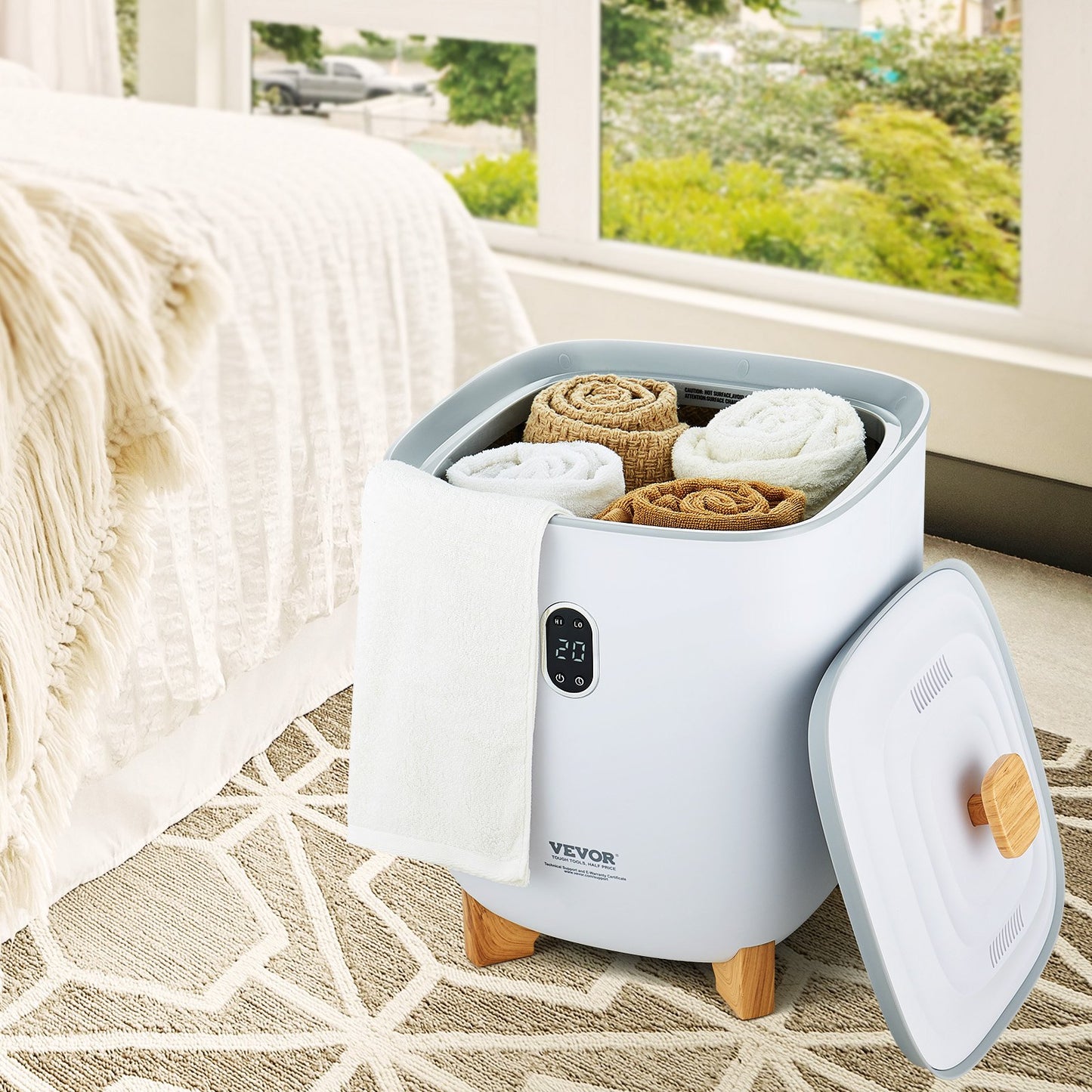 Towel Warmers for Bathroom, 25 L Towel Warmer Bucket with Auto Shut Off for Spa Fits up to 5 Oversized Bath Towels, Blankets, Clothes, Bathrobes, PJ's and More