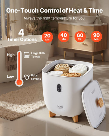 Towel Warmers for Bathroom, 25 L Towel Warmer Bucket with Auto Shut Off for Spa Fits up to 5 Oversized Bath Towels, Blankets, Clothes, Bathrobes, PJ's and More
