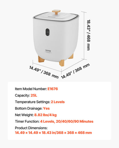 Towel Warmers for Bathroom, 25 L Towel Warmer Bucket with Auto Shut Off for Spa Fits up to 5 Oversized Bath Towels, Blankets, Clothes, Bathrobes, PJ's and More