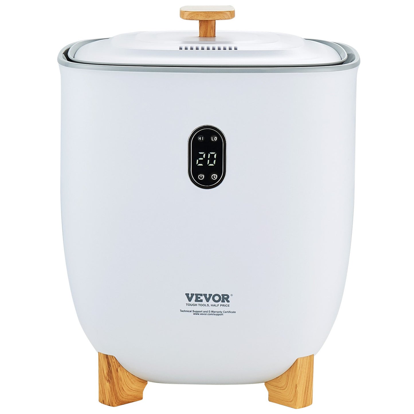 Handtuchtrockner, 25 l, mit LED-Anzeige, Bodenheizung, Säulen, Timer, Weiß