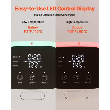 20L Handtuchtrocknereimer mit LED-Anzeige 4 Haken und Sicherheitsverschluss weiß | EU