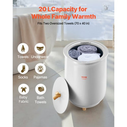 20L Handtuchwärmereimer mit LED-Licht, Timer und Temperatureinstellung, grau | EU