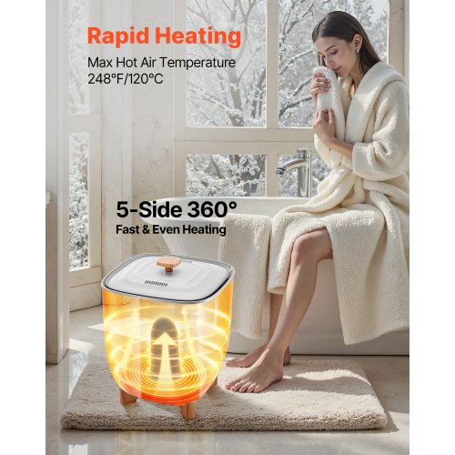 25L Handtuchwärmer Eimer mit LED-Anzeige Timer und Temperatureinstellung grau | EU