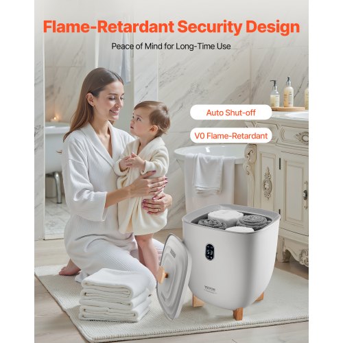 25L Handtuchwärmer Eimer mit LED-Anzeige Timer und Temperatureinstellung grau | EU