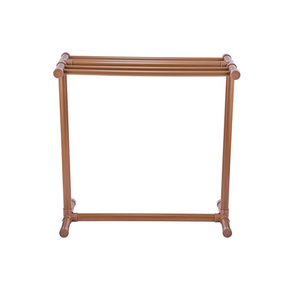 Towel Rack, 5 Bars Outdoor PVC Towel Holder, Floor Standing Pool Towel Hanger Stand with Clips, Bag & Hook, Outdoor Indoor Quilt Drying Rack Organizer, Ideal for Poolside, Bathroom, Spa, Brown