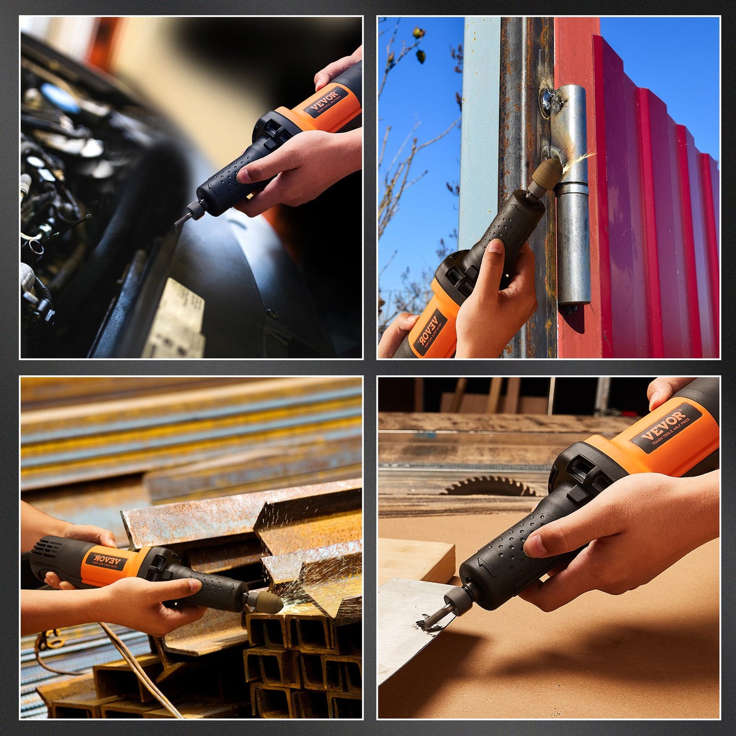 Stempelschleifer, 1/4 Zoll, robuster gerader Stempelschleifer, 30.000 U/min, 6 variable Geschwindigkeiten