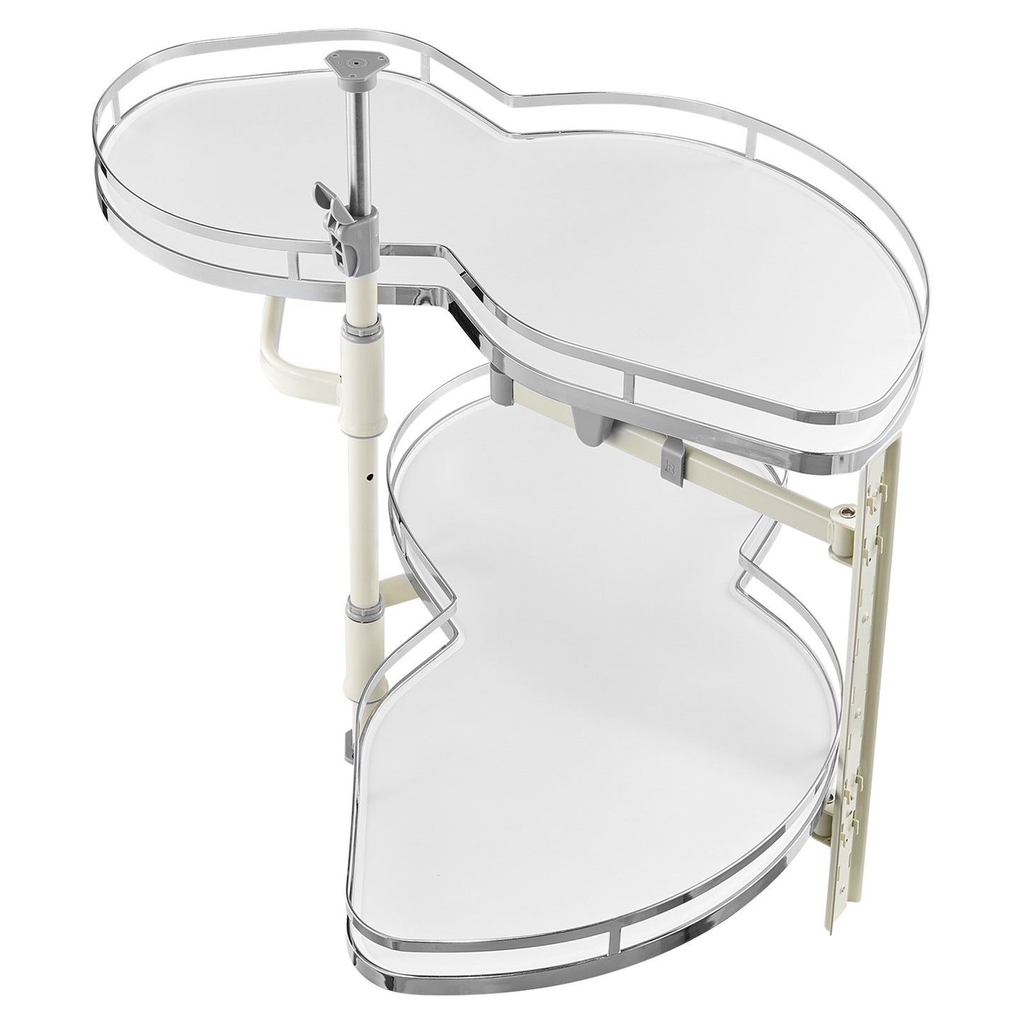 Eckschrank mit 2 Ebenen, Schwingtür rechts, Auszieh-Soft-Close-Organizer