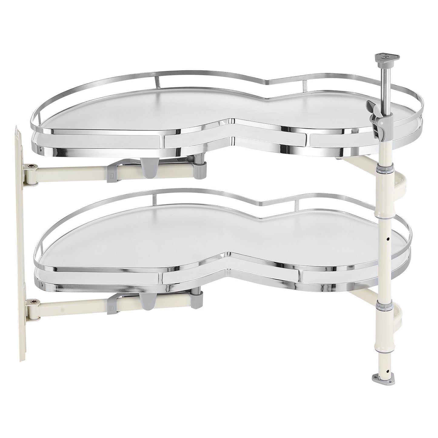 Eckschrank mit 2 Ebenen, Schwingtür links, Auszieh-Organizer mit Soft-Close-Funktion