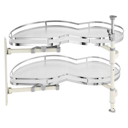 Eckschrank mit 2 Ebenen, Schwingtür links, Auszieh-Organizer mit Soft-Close-Funktion