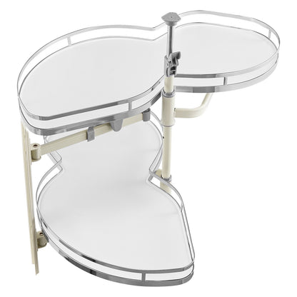 Eckschrank mit 2 Ebenen, Schwingtür links, Auszieh-Organizer mit Soft-Close-Funktion