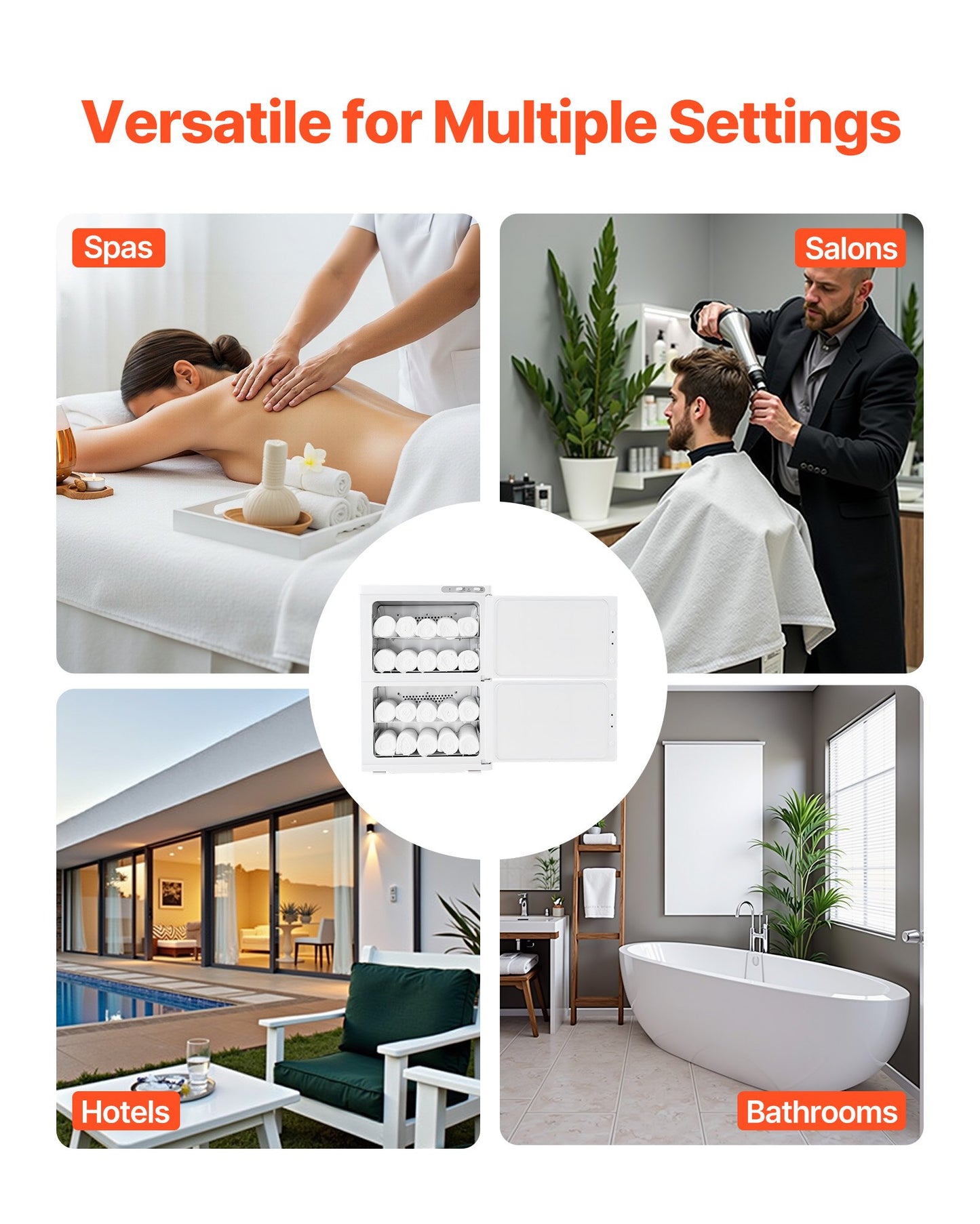 Hot Towel Warmer, 10 gal Large Capacity 2-Tier Towel Warmer Cabinet with Clip & 4 Stainless Steel Racks, Holds up 48 Towels, All-Round Heating Cabinet for Spa, Barber, Manicures, Massage, Salon