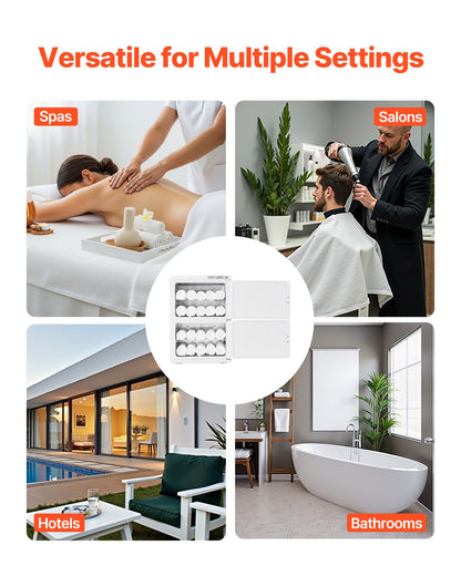 Hot Towel Warmer, 10 gal Large Capacity 2-Tier Towel Warmer Cabinet with Clip & 4 Stainless Steel Racks, Holds up 48 Towels, All-Round Heating Cabinet for Spa, Barber, Manicures, Massage, Salon