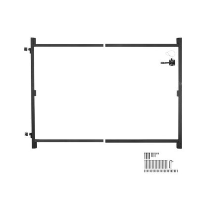 Gate Building Kit, Fits 36 to 60 in Wide Openings, Up from 6 to 7 ft High Fence, Adjustable Gate Building Kit, Anti Sag Full Gate Frame Kit with Latch Lock and Screws, for Wooden Fence, Iron