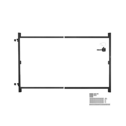 Gate Building Kit, Fits 40 to 72 in Wide Openings, Up from 4 to 5 ft High Fence, Adjustable Gate Building Kit, Anti Sag Full Gate Frame Kit with Latch Lock and Screws, for Wooden Fence, Iron