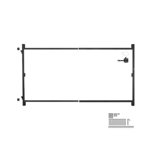 Gate Building Kit, Fits 60 to 96 in Wide Openings, Up from 4 to 5 ft High Fence, Adjustable Gate Building Kit, Anti Sag Full Gate Frame Kit with Latch Lock and Screws, for Wooden Fence, Iron