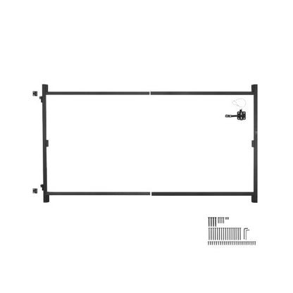 Gate Building Kit, Fits 60 to 96 in Wide Openings, Up from 4 to 5 ft High Fence, Adjustable Gate Building Kit, Anti Sag Full Gate Frame Kit with Latch Lock and Screws, for Wooden Fence, Iron