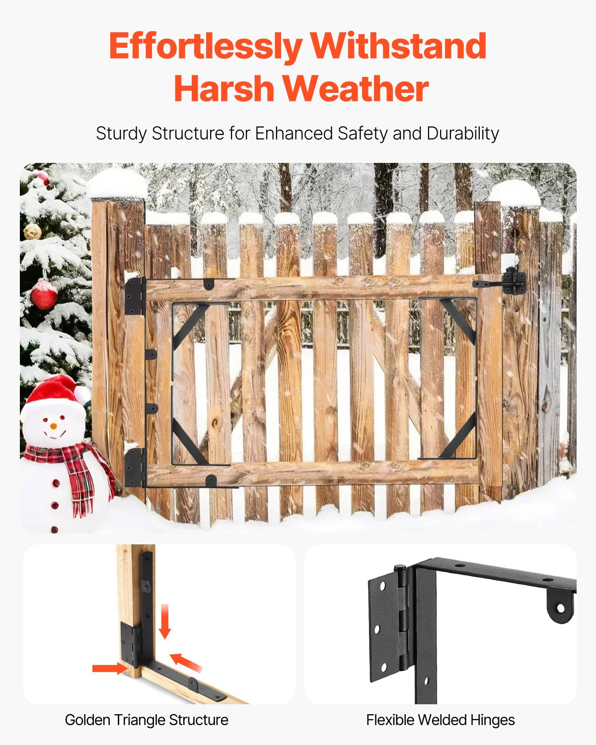 Gate Hörn Brace Bracket Anti Sag Gate Frame Hardware Kit Järn Svart