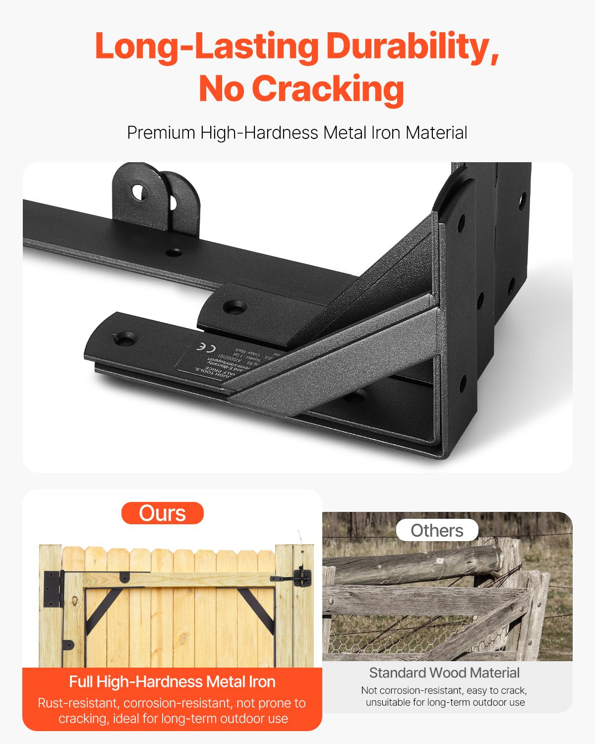 Gate Hörn Brace Bracket Anti Sag Gate Frame Hardware Kit Järn Svart