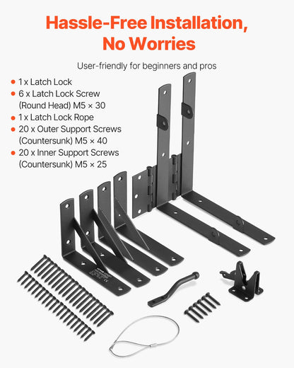 Gate Hörn Brace Bracket Anti Sag Gate Frame Hardware Kit Järn Svart