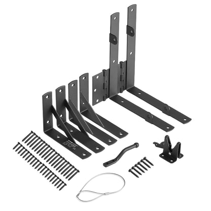 Gate Hörn Brace Bracket Anti Sag Gate Frame Hardware Kit Järn Svart