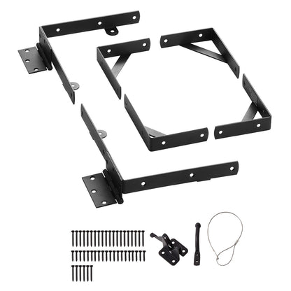 Gate Hörn Brace Bracket Anti Sag Gate Frame Hardware Kit Järn Svart