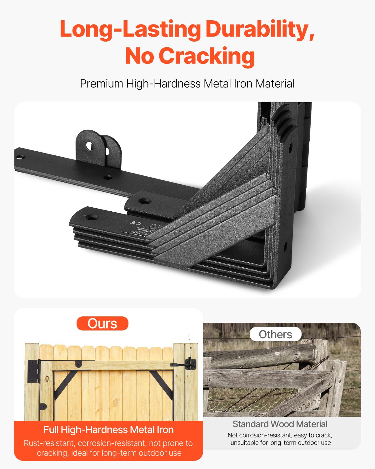 Gate Corner Brace Bracket 2 Set Anti Sag Gate Frame Hardware Kit Svart