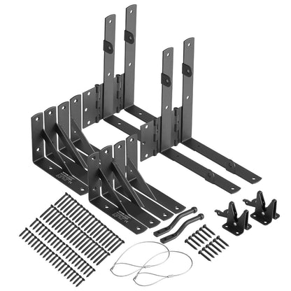Gate Corner Brace Bracket 2 Set Anti Sag Gate Frame Hardware Kit Svart