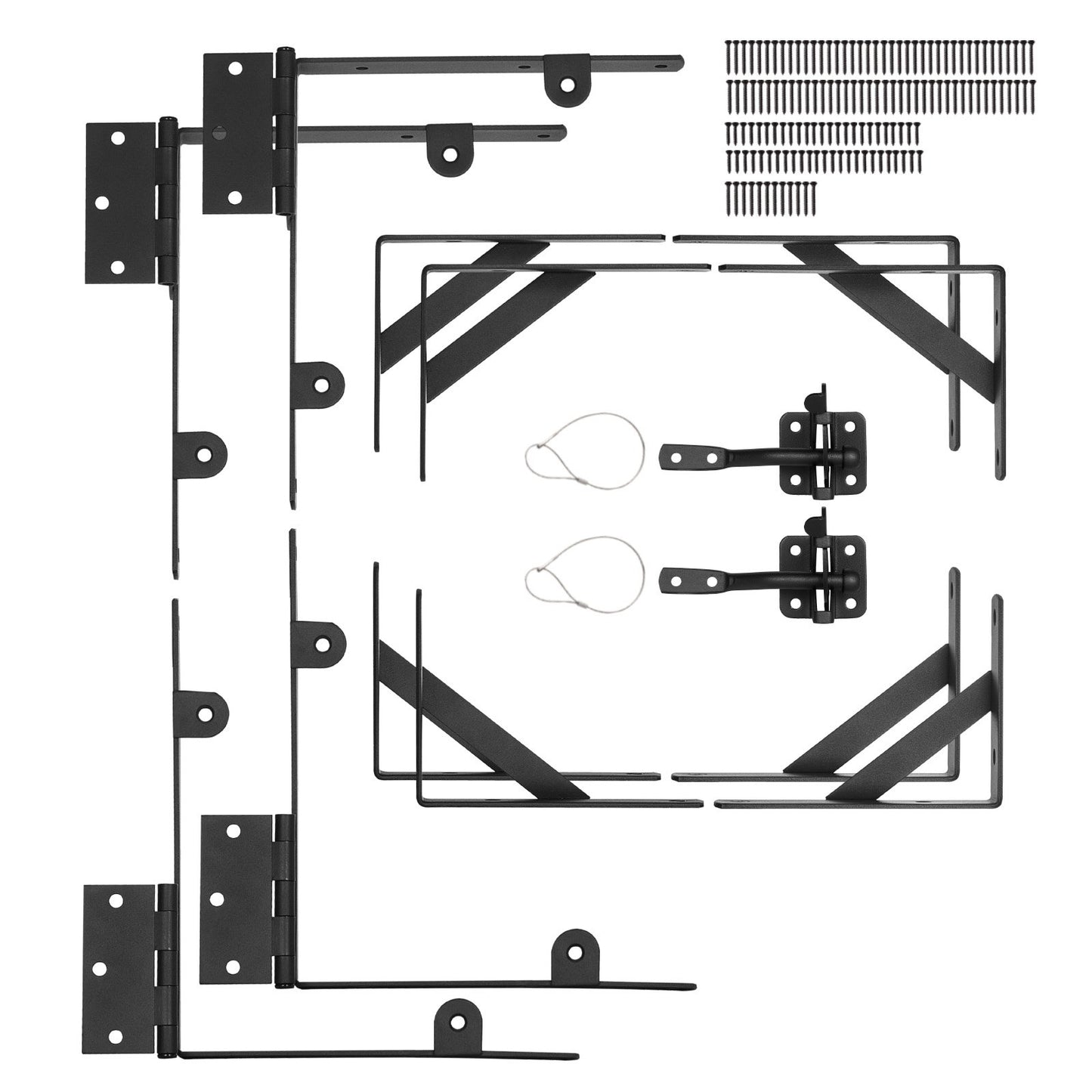 Gate Corner Brace Bracket 2 Set Anti Sag Gate Frame Hardware Kit Svart