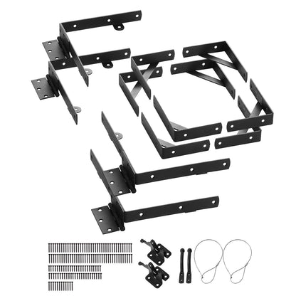 Gate Corner Brace Bracket 2 Set Anti Sag Gate Frame Hardware Kit Svart