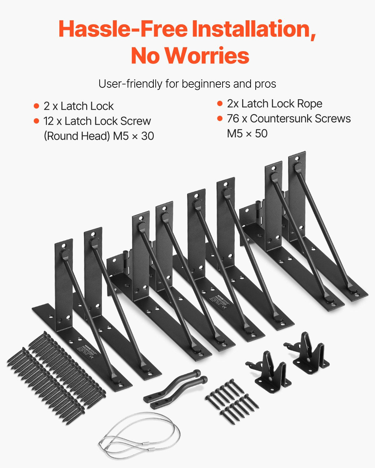 Gate Corner Brace Bracket 2 Set Anti Sag Gate Frame Hardware Kit Järn
