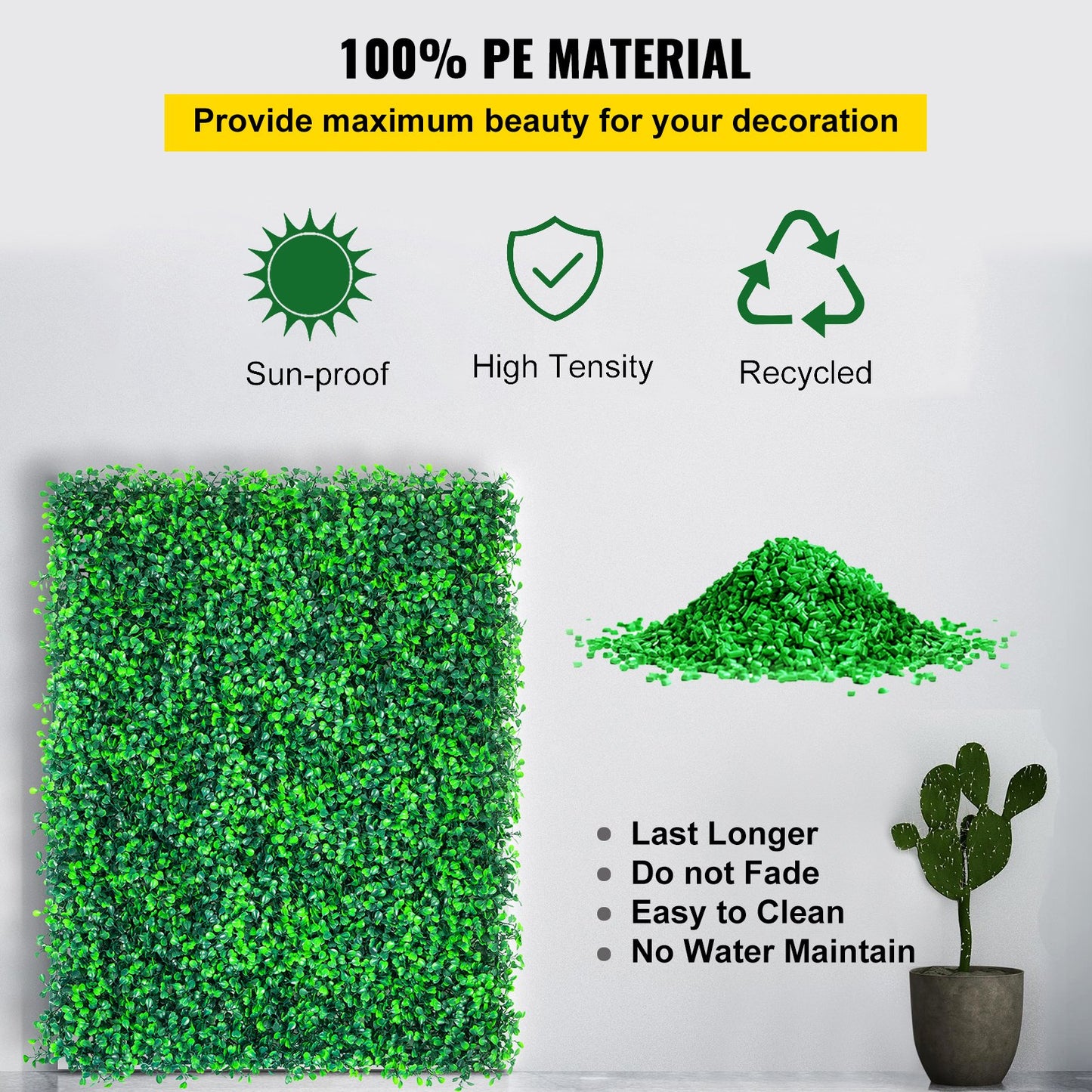 Artificial Boxwood Panels, 20 PCS 20\"x20\" Boxwood Hedge Wall Panels, PE Artificial Grass Backdrop Wall 1.6\", Privacy Hedge Screen for Decoration of Outdoor, Indoor, Garden, Fence, and Backyar