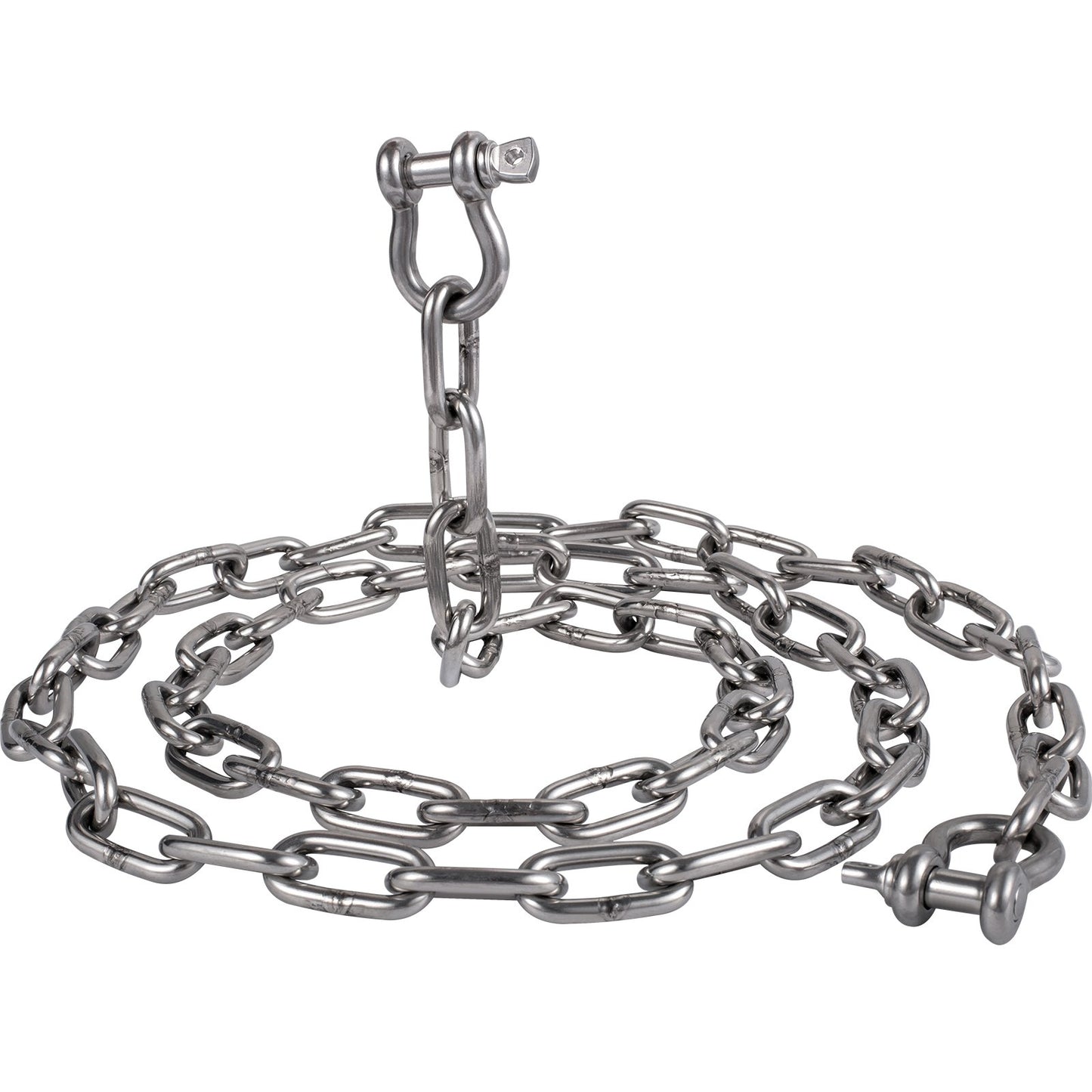 Anchor Chain, 6' x 5/16" 316 Stainless Steel Chain, 3/8" Anchor Chain Shackle, 7120lbs Anchor Lead Chain Breaking Load, 9460lbs Anchor Chain Shackle Breaking Load, Anchor Chain for Small Boats