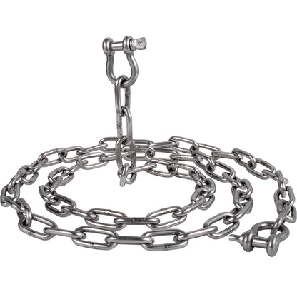 Anchor Chain, 6' x 5/16" 316 Stainless Steel Chain, 3/8" Anchor Chain Shackle, 7120lbs Anchor Lead Chain Breaking Load, 9460lbs Anchor Chain Shackle Breaking Load, Anchor Chain for Small Boats