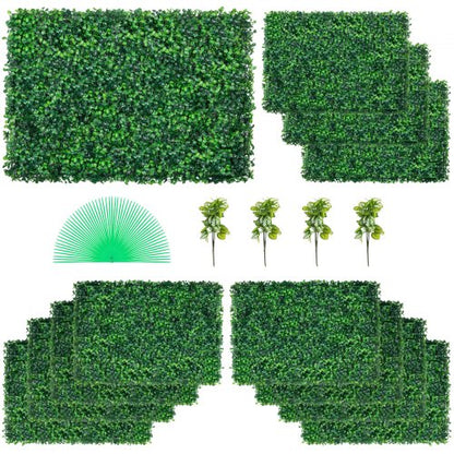 12PCS 24\"x16\" Grass Wall Panels for 32 SQ Feet, Boxwood Hedge Wall Panels, Artificial Grass Backdrop Wall 1.6\", Privacy Hedge Screen UV Protected for Outdoor Indoor Garden Fence Backyard