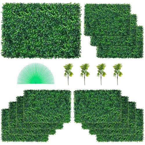 12PCS 24\"x16\" Grass Wall Panels for 32 SQ Feet, Boxwood Hedge Wall Panels, Artificial Grass Backdrop Wall 1.6\", Privacy Hedge Screen UV Protected for Outdoor Indoor Garden Fence Backyard