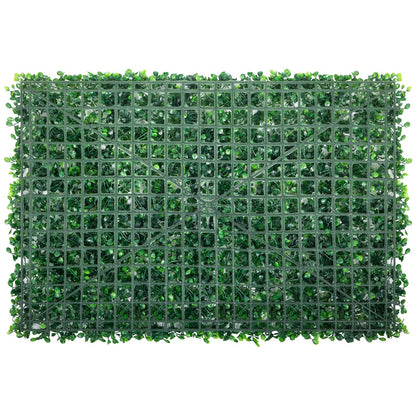 Konstgjord Buxbom Panel 24" X 16" UV 24st Buxbom Hedge Väggpaneler Konstgräs Bakgrundsvägg 4 cm Grönt gräs vägg, falsk häck för inredning Sekretess staket inomhus, utomhus trädgård bakgård