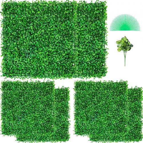Artificial Boxwood Panel UV 6pcs Boxwood Hedge Wall Panels, Artificial Grass Backdrop Wall 20\" X 20\" 4 cm Green Grass Wall, Fake Hedge for Decor Privacy Fence Indoor, Outdoor Garden Backyard
