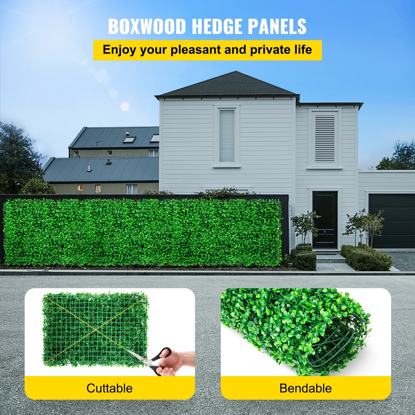 Artificial Boxwood Panel UV 8pcs Boxwood Hedge Wall Panels Artificial Grass Background Wall 24X16" 4cm Green Grass Wall, Fake Hedge for Decor Privacy Fence Indoor Outdoor Garden Backyard