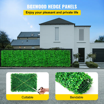 Artificial Boxwood Panel UV 8pcs Boxwood Hedge Wall Panels Artificial Grass Background Wall 24X16" 4cm Green Grass Wall, Fake Hedge for Decor Privacy Fence Indoor Outdoor Garden Backyard