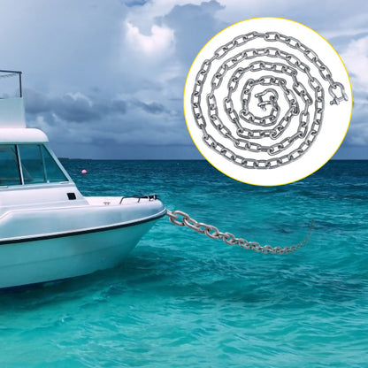 Anchor Chain, 20' x 5/16" Galvanized Steel Chain, 3/8" Anchor Chain Shackle, 11650lbs Anchor Lead Chain Breaking Load, 9460lbs Anchor Chain Shackle Breaking Load, Anchor Chain for Boats