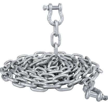 Anchor Chain, 20' x 5/16" Galvanized Steel Chain, 3/8" Anchor Chain Shackle, 11650lbs Anchor Lead Chain Breaking Load, 9460lbs Anchor Chain Shackle Breaking Load, Anchor Chain for Boats