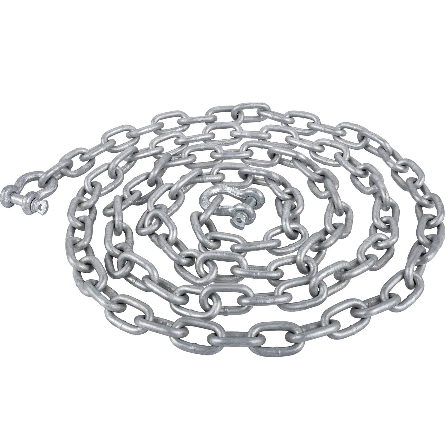 Anchor Chain, 20' x 5/16" Galvanized Steel Chain, 3/8" Anchor Chain Shackle, 11650lbs Anchor Lead Chain Breaking Load, 9460lbs Anchor Chain Shackle Breaking Load, Anchor Chain for Boats