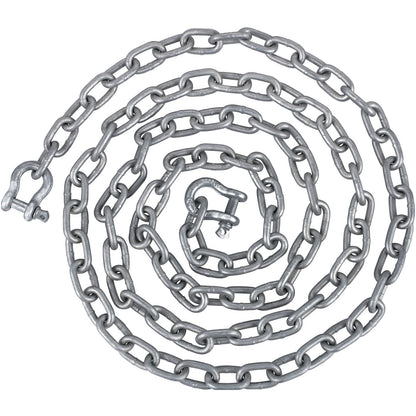 Anchor Chain, 20' x 5/16" Galvanized Steel Chain, 3/8" Anchor Chain Shackle, 11650lbs Anchor Lead Chain Breaking Load, 9460lbs Anchor Chain Shackle Breaking Load, Anchor Chain for Boats