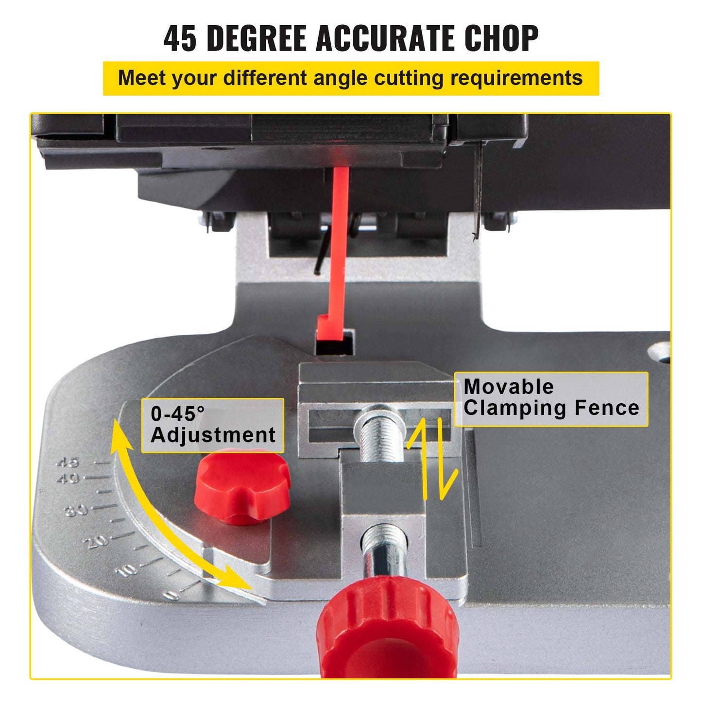 Mini Miter Cut-off Chop Saw, Two 2-5/16\" Blade of Steel and Resin with 1/2inch Cutting Depth, 0-45° Benchtop Miter Saw for Copper, Aluminum, Wood, Zinc in Hobby Craft