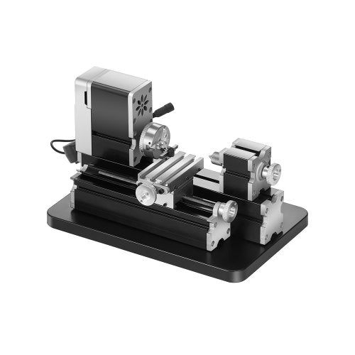 Didactical Mini Metal Lathe Machine, 2.76 x 5.12 in, 36W Power Metal Lathe, 20,000 RPM Speed, with 3-jaw Chuck, Aluminum Alloy Handwheel, for Processing Precision Parts Soft Metals Wood Plastics