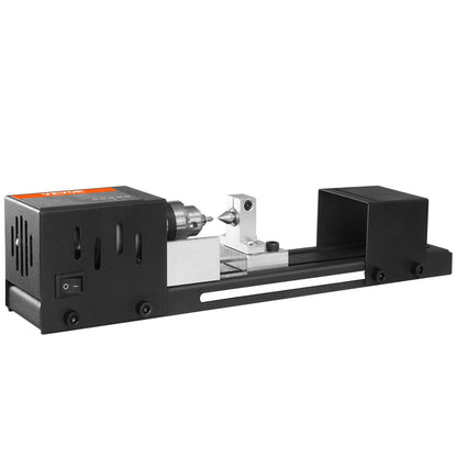 Mini Lathe Machine, 2.76 inch x 6.3 inch, 24VDC 96W Mini Wood Lathe Tool Milling Machine Accessories, 7 Speeds 4220/5300/5650/6350/6660/7050/8450 RPM, for DIY Woodworking Drill Rotary Tool