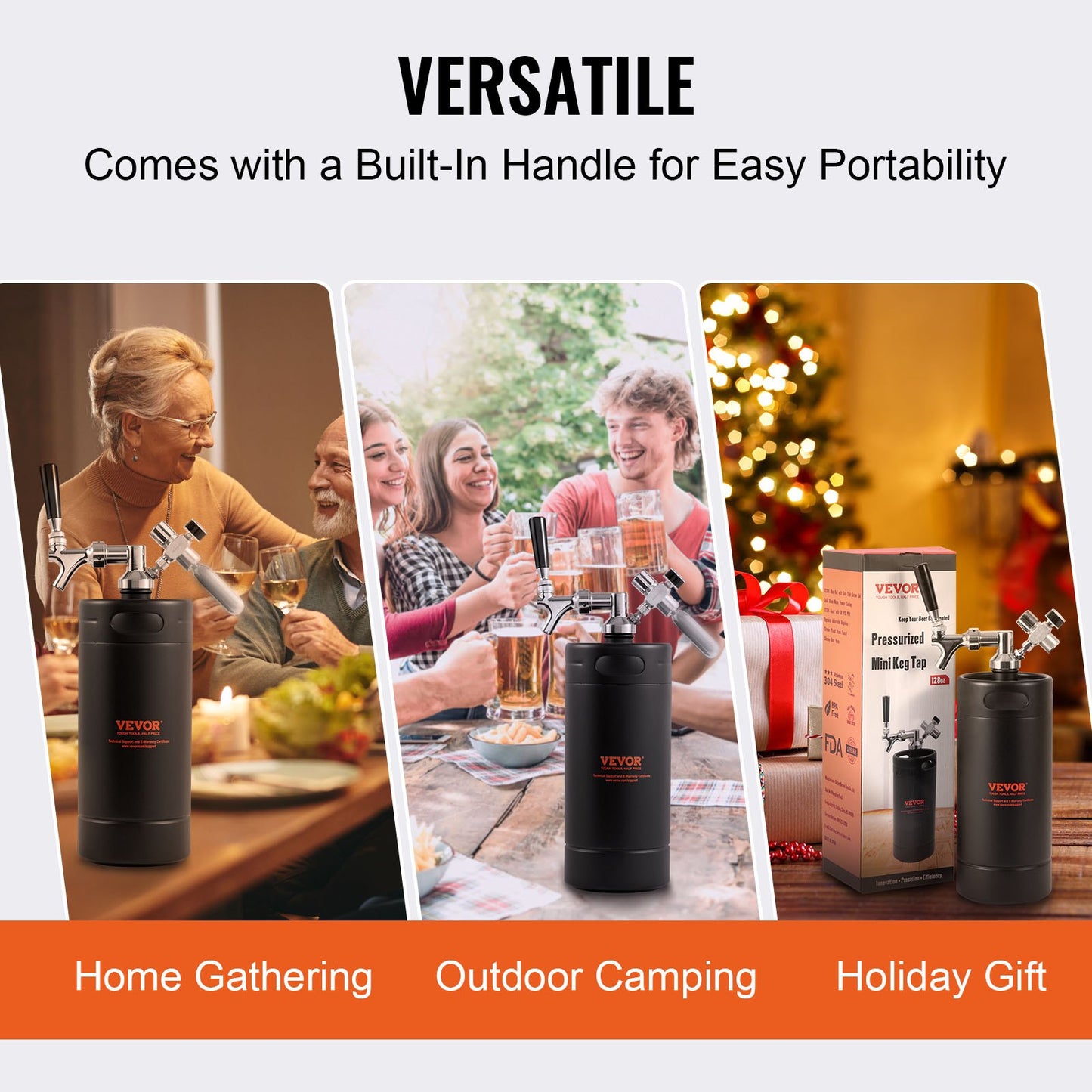 Druck-Bruthahn, Mini-Bierfass, Fassbier-Bruthahn, für Zuhause, 128 oz, 4 l, Schwarz