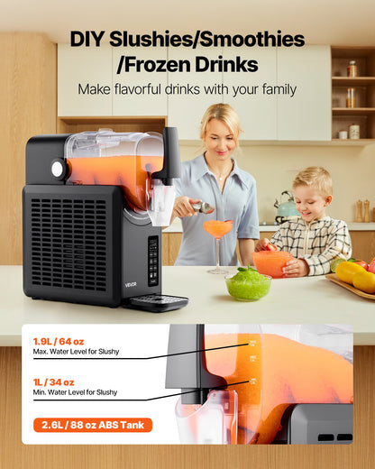 Slushie Machine, 2.6L/88oz No Ice Needed Slushy Machine for Home, Frozen Drink Maker with 5 Preset Programs, Margarita Machine with Self-Cleaning, Frozen Margaritas, Frappés, Milkshake & More