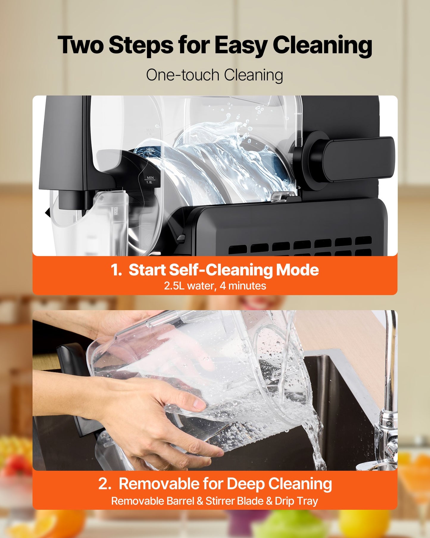 Slushie Machine, 2.6L/88oz No Ice Needed Slushy Machine for Home, Frozen Drink Maker with 5 Preset Programs, Margarita Machine with Self-Cleaning, Frozen Margaritas, Frappés, Milkshake & More