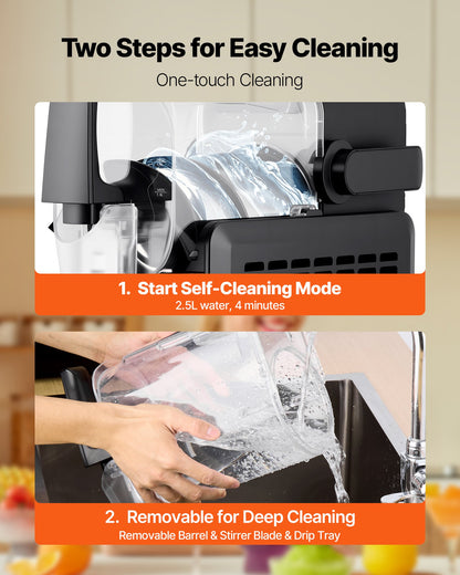 Slushie Machine, 2.6L/88oz No Ice Needed Slushy Machine for Home, Frozen Drink Maker with 5 Preset Programs, Margarita Machine with Self-Cleaning, Frozen Margaritas, Frappés, Milkshake & More